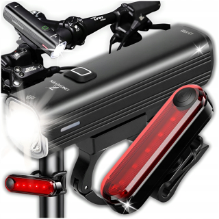 KINGSEVEN L3-1000 predné svetlo na bicykel 1000 lm + svetlo na bicykel ZeeTech Zadné svetlo na bicykel 056 50 lm akumulátor